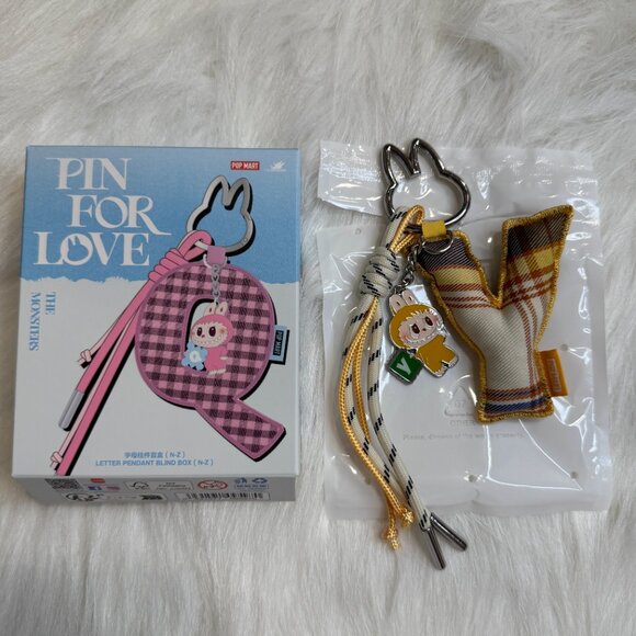 AUTHENTIC Labubu Pin for Love Plush Pendant + Letter Pendant Set – Y - Picture 4 of 5